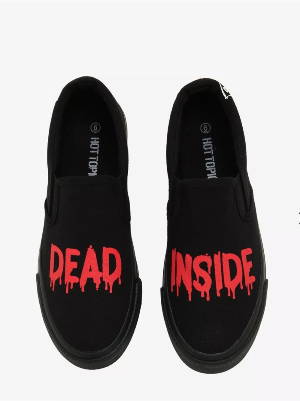 Hot Topic Dead Inside Slip On Sneakers Size 10